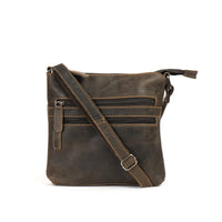 Leather Crossbody Bag - Brown