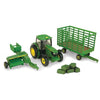 1:64 JD 6210R Tractor w/338 Square Baler, Bale Wagon and 6 bales