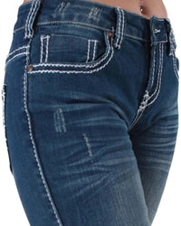 'Edgy' Classic Fit Bootcut Jeans