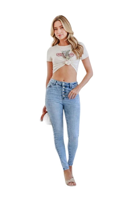 'Sophie' Button Up Skinny Jeans