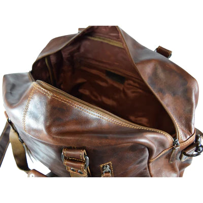 'Voyager' Leather Duffle Bag - Sandel
