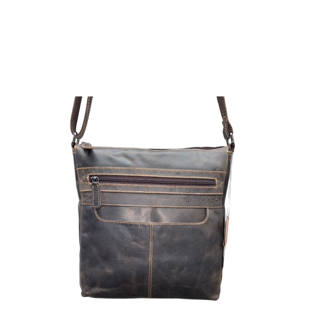 Leather Shoulder Bag - Brown