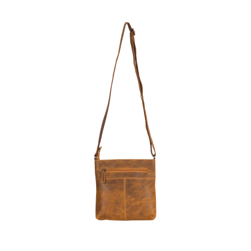 Leather Crossbody Bag - Camel