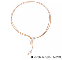 Faux Leather & Pearl Choker [Assorted Colours]