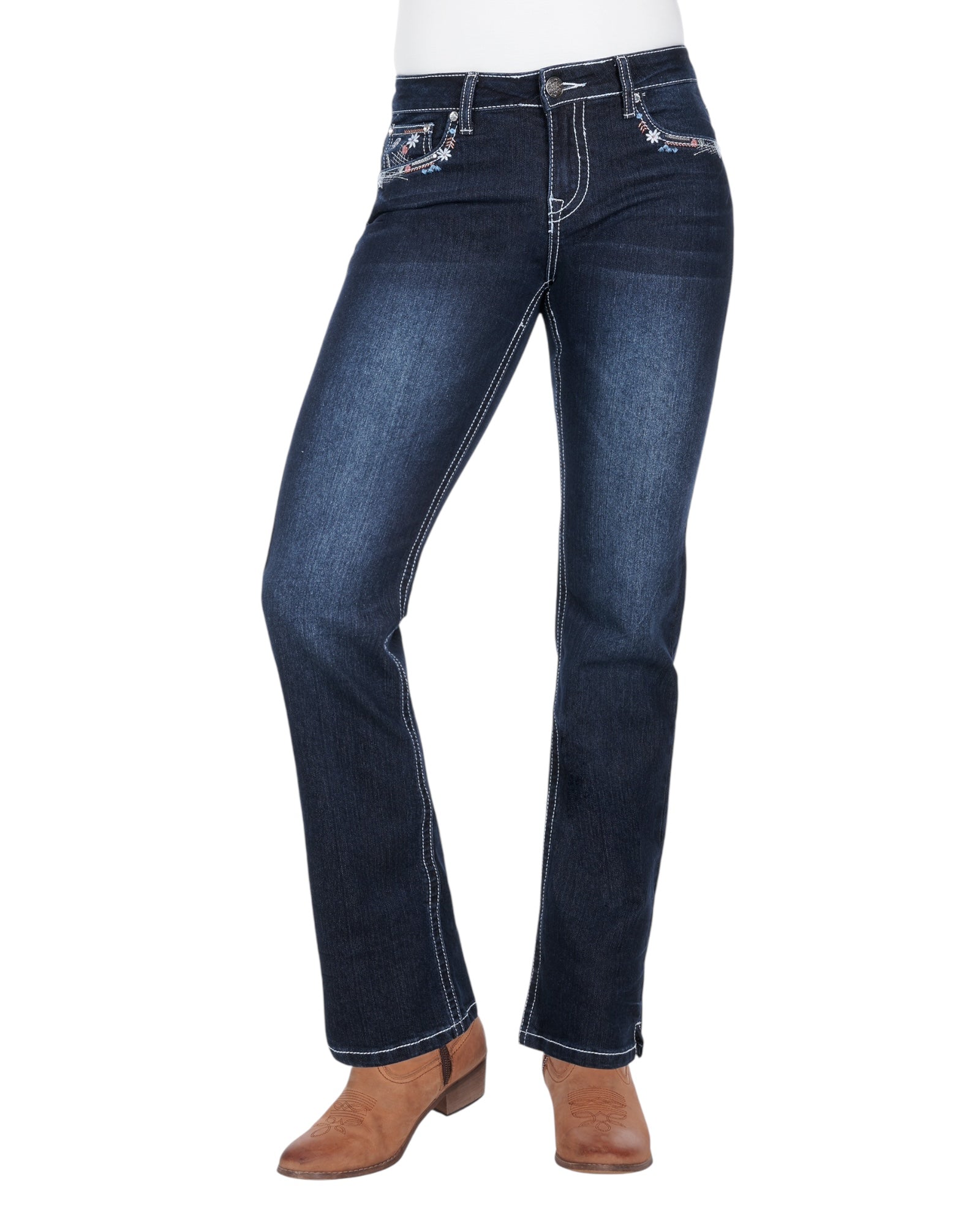 'Anjelica' Mid Rise Straight Leg Jeans