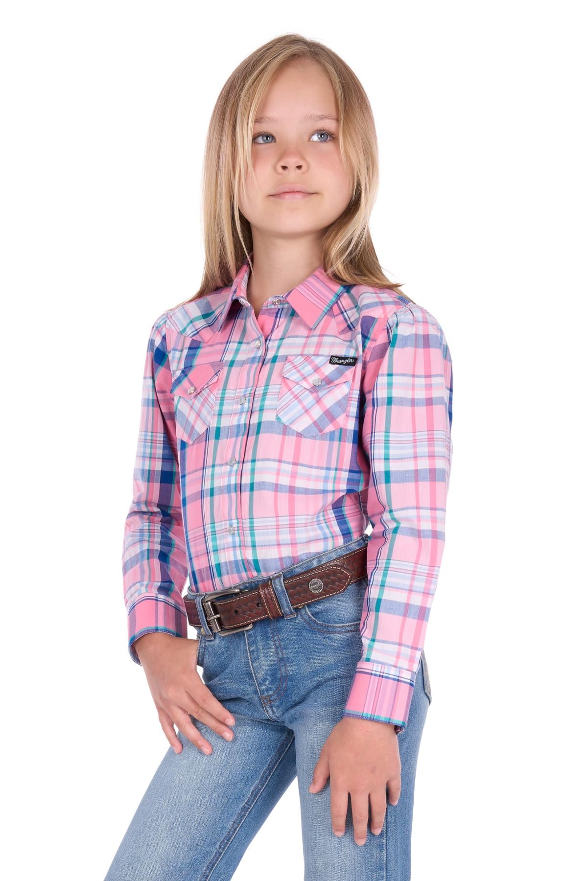 'Kiara' Longsleeve Shirt - Blue/Pink