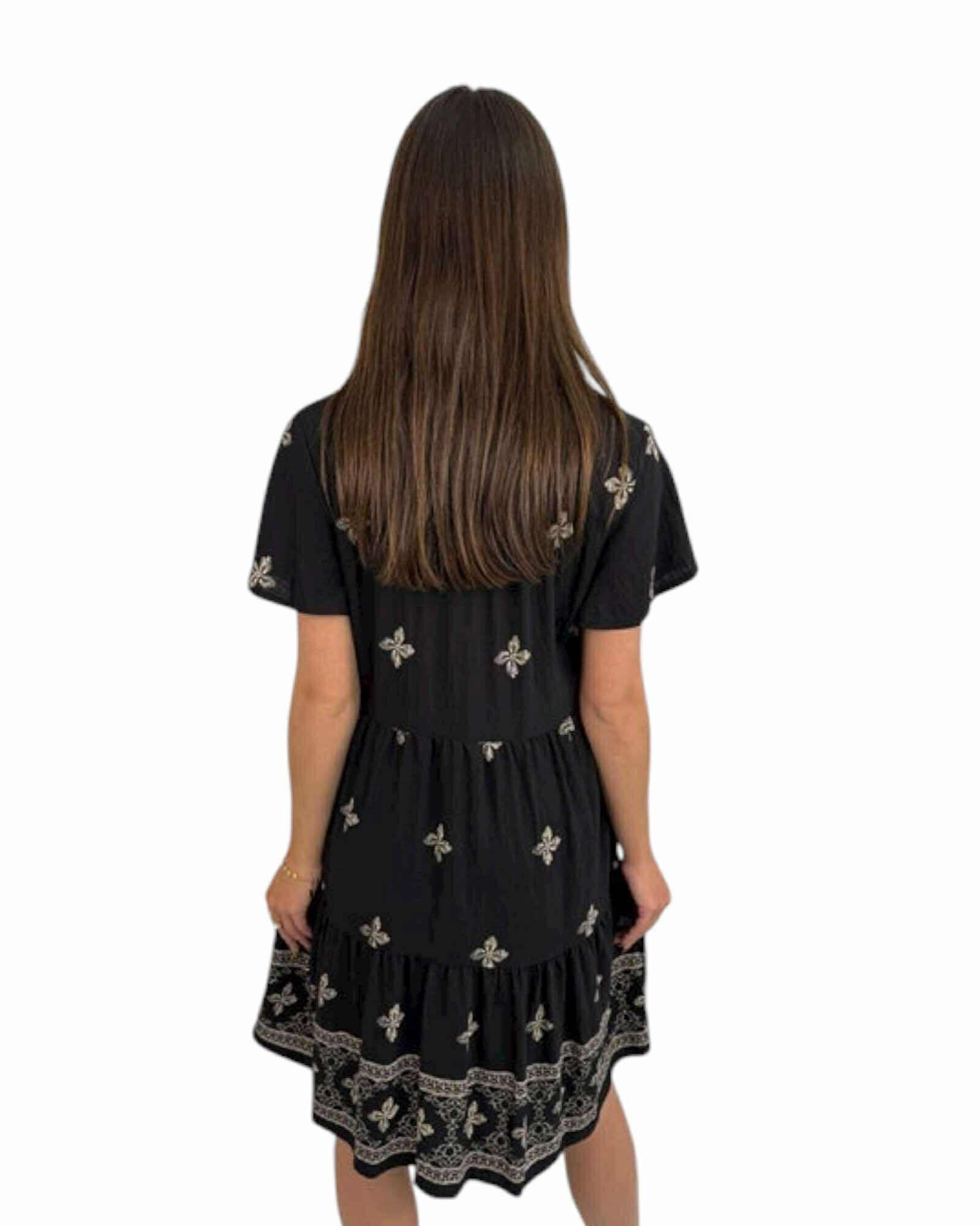 'Penny' Linen Dress - Black
