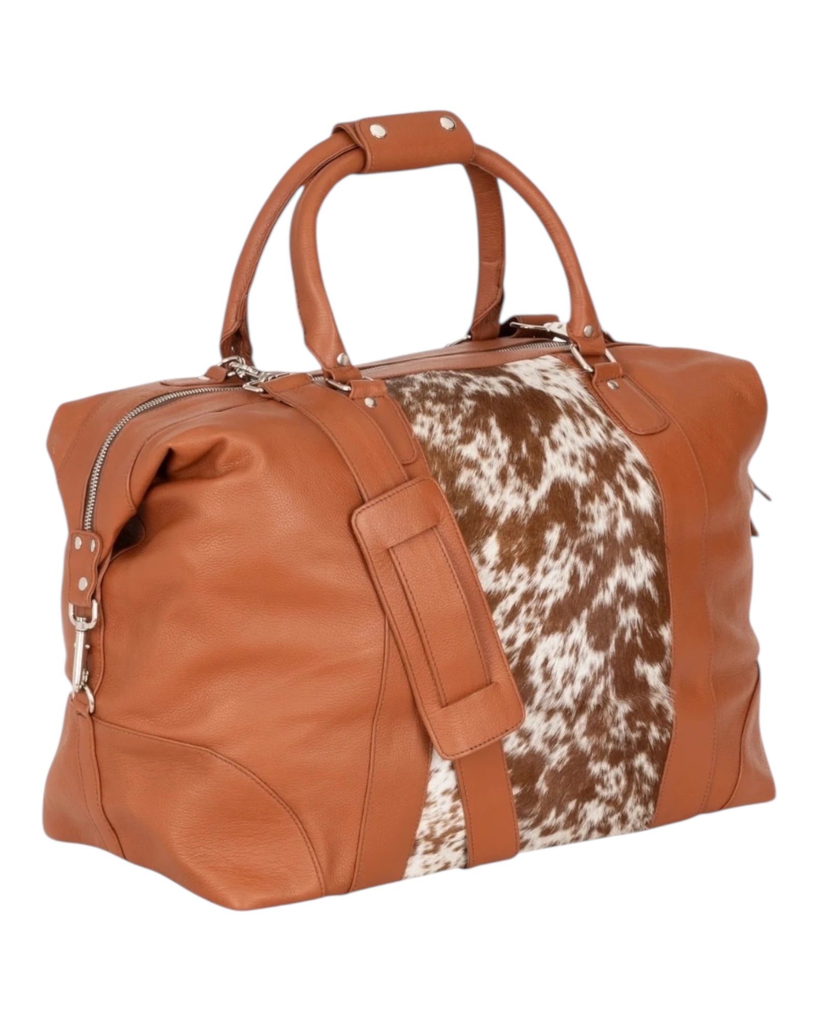 'Outback' Cowhide Weekender Duffle Bag - Tan
