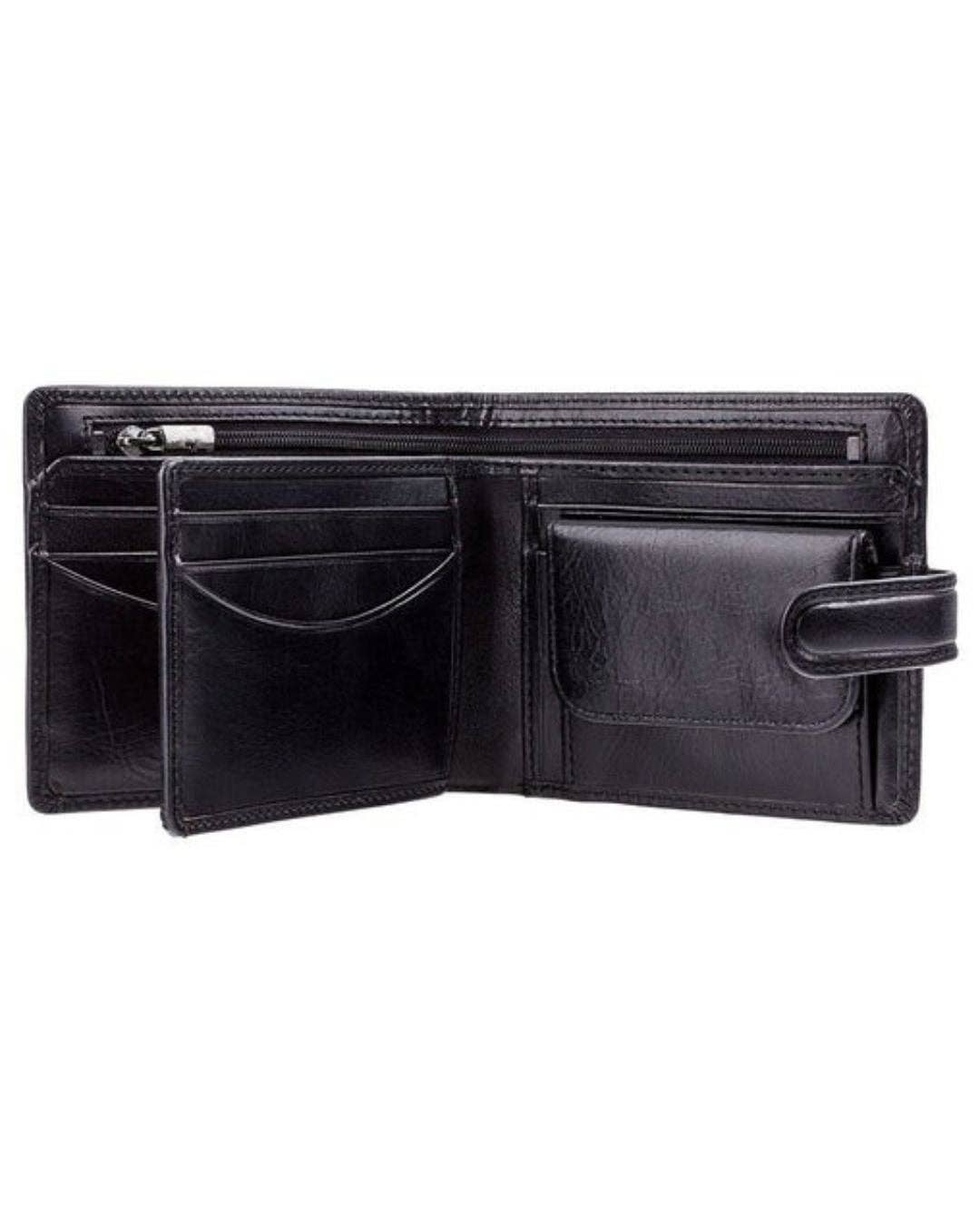 Heritage’ RFID Leather Bifold Wallet – Black