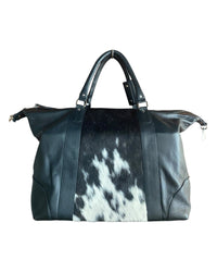 ‘Sable' Cowhide Duffle Weekender Bag – Black