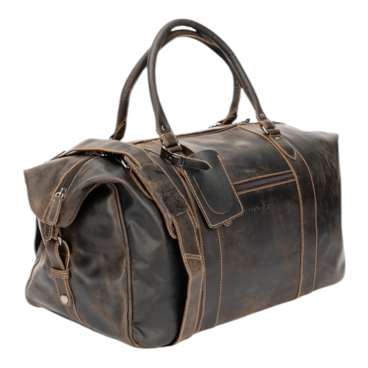 The Weekender Leather Duffle Bag - Brown