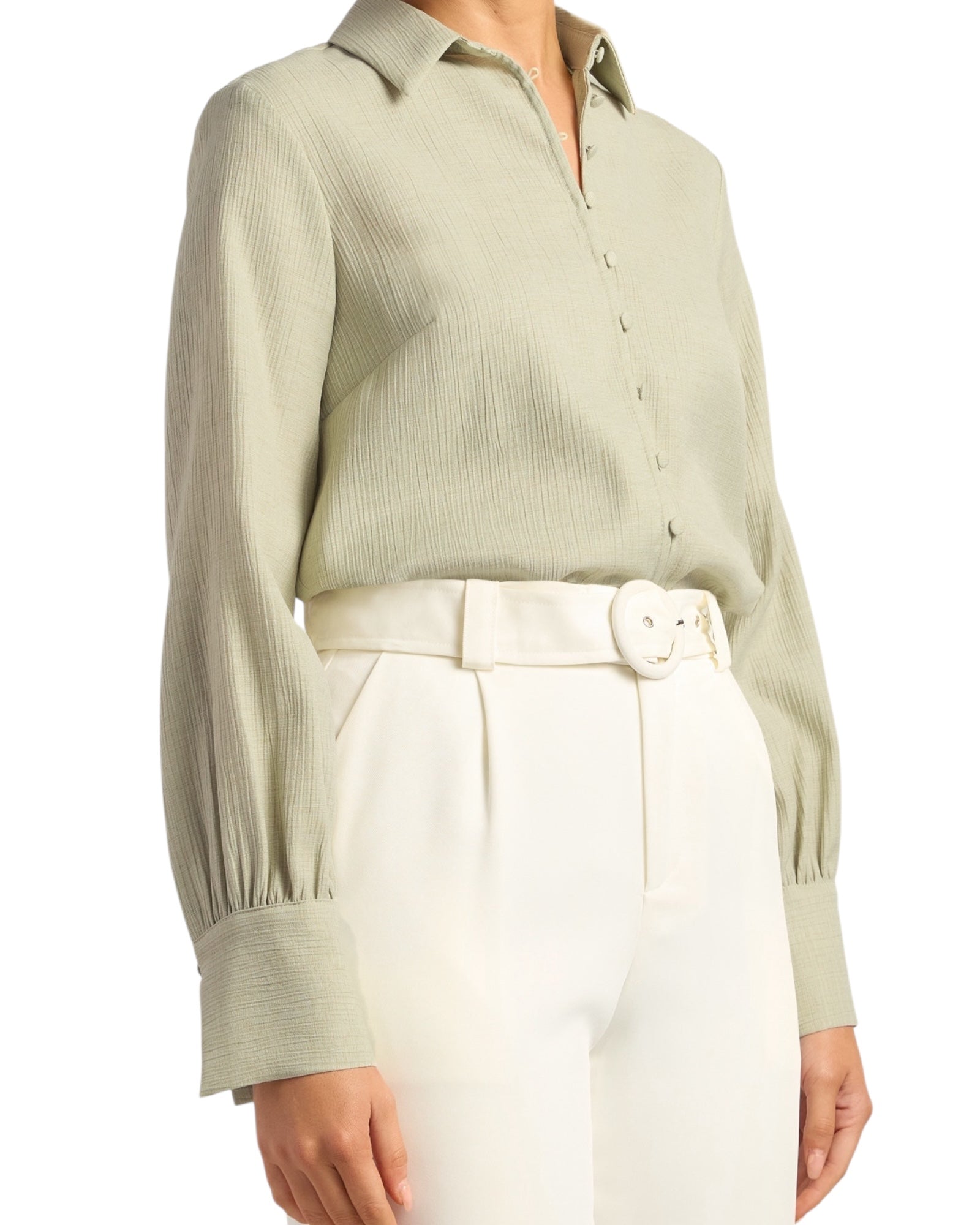 'Ruby' Collared Blouse - Sage