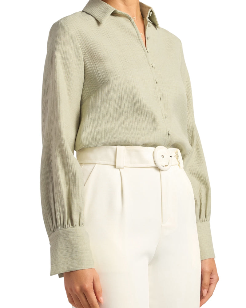 'Ruby' Collared Blouse - Sage