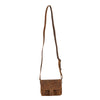 Small Leather Crossbody Mobile Bag - Camel