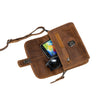 Small Leather Crossbody Mobile Bag - Camel