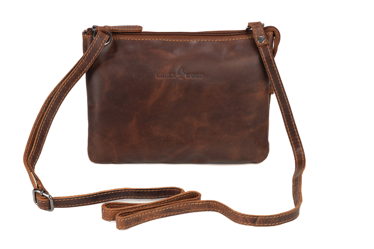 Leather Clutch / Crossbody Bag - Sandel