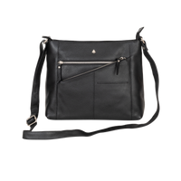 ‘Willow’ Leather Crossbody Bag – Black