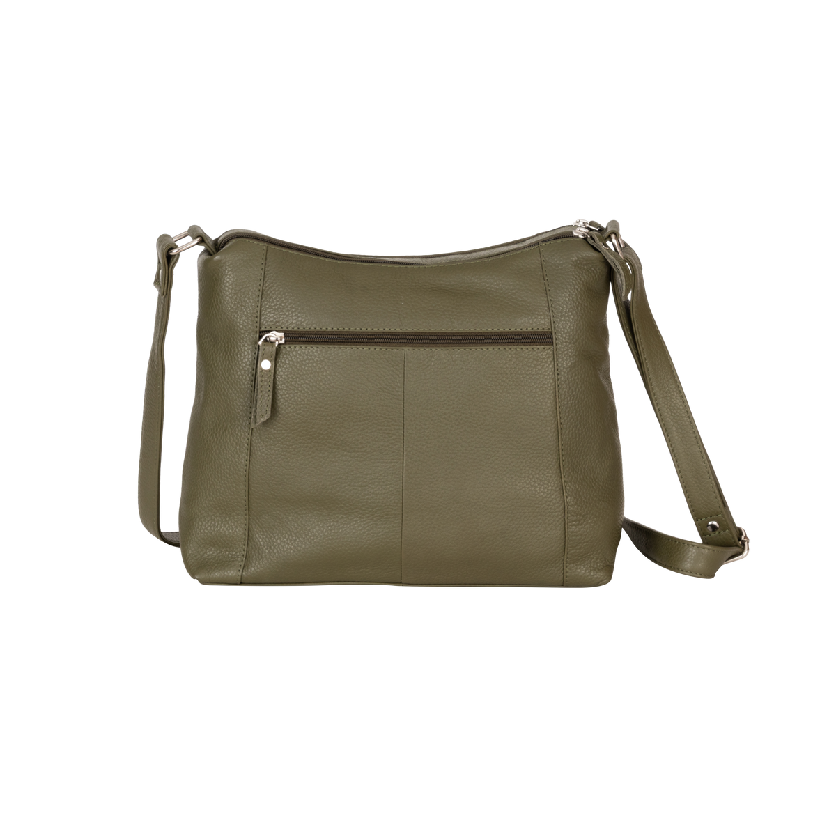 'Savannah' Woven Leather Crossbody Bag – Olive Green
