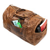 'Munich' Leather Overnight Duffle Bag - Camel