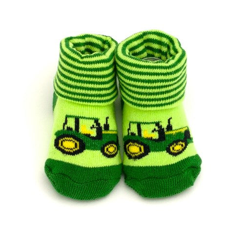 JD Infant Tractor Cuff Booties (0-6M)