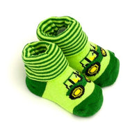 JD Infant Tractor Cuff Booties (0-6M)