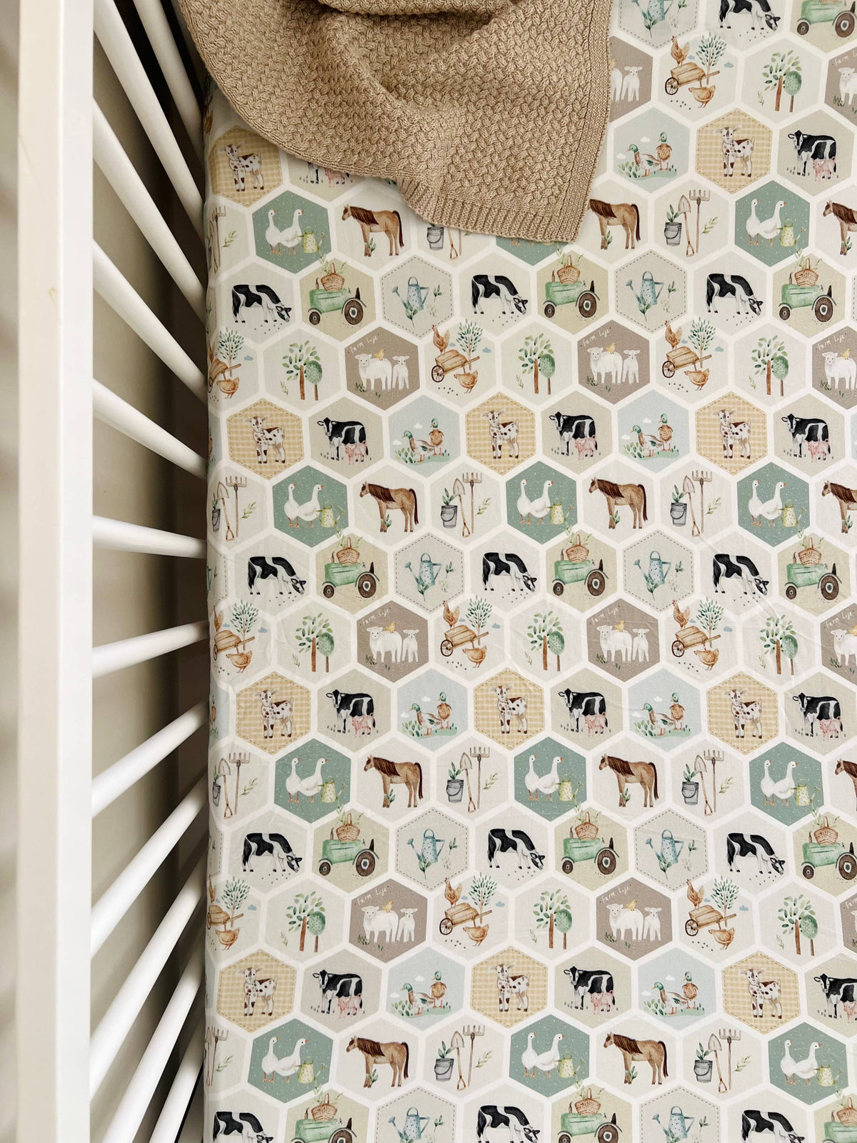 Cot Sheet Patchwork - Farm Life