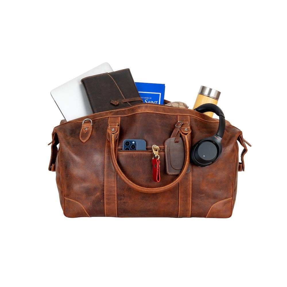 'Christine' Leather Pioneer Weekender Bag - Sandel