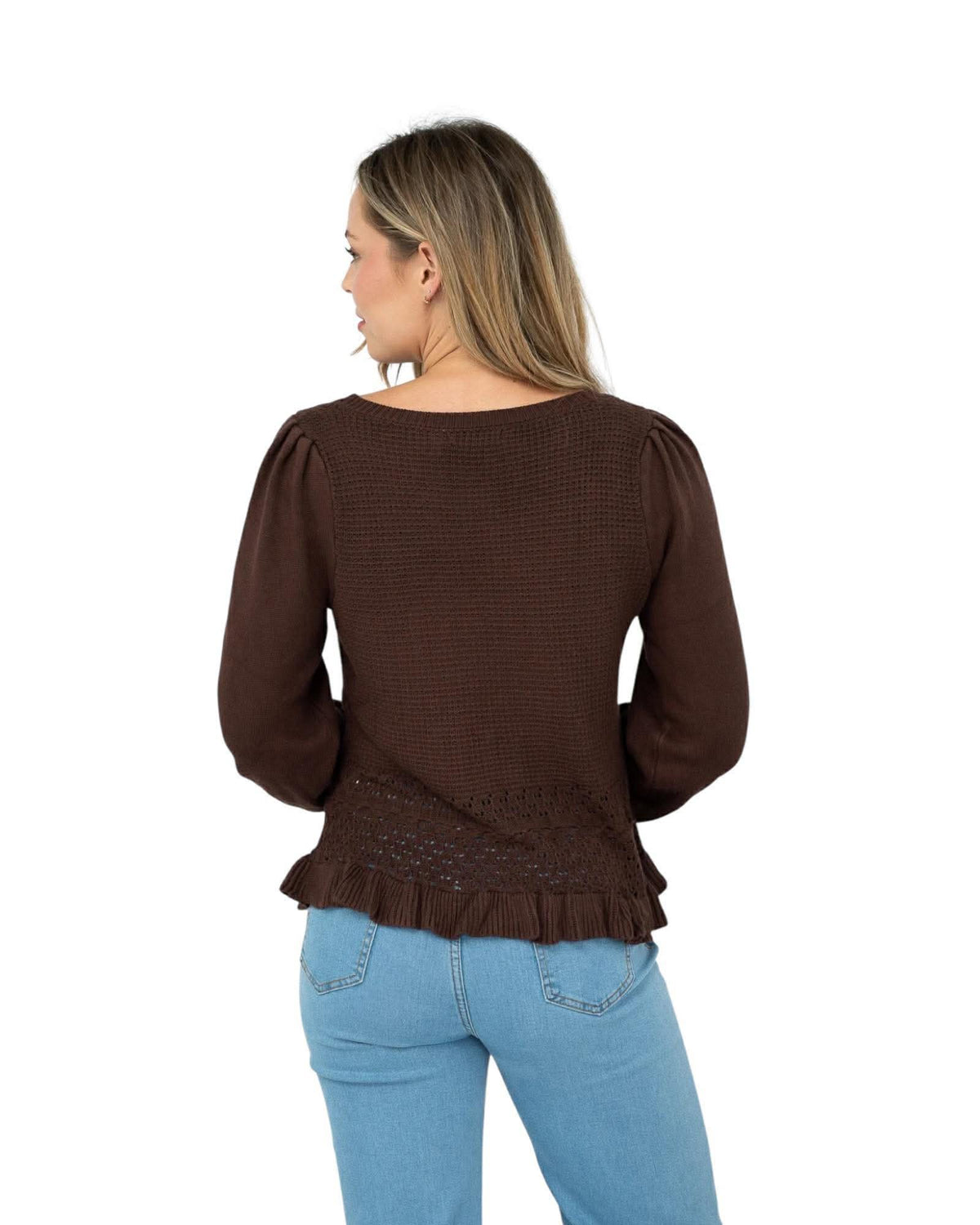 ‘Caitie' Knit Top - Choc