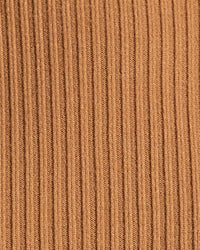 'Carly' High Neck Fitted Basic Knit Top - Rust