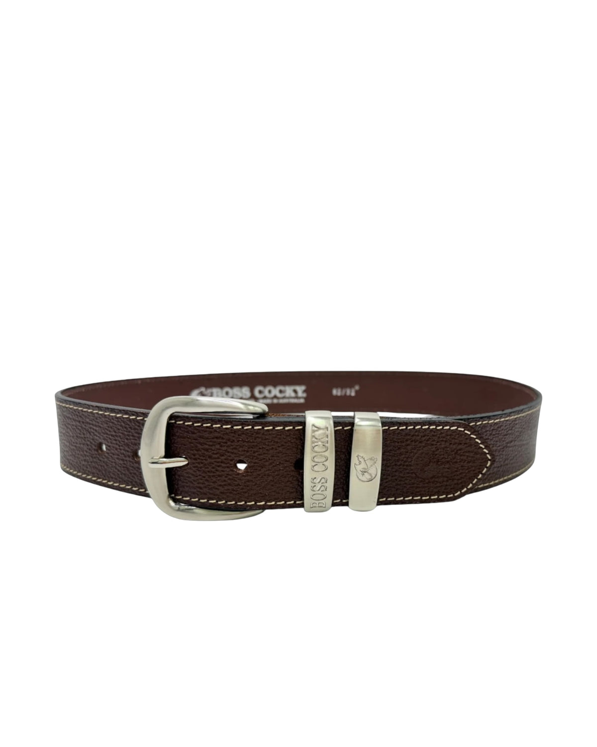 Muster 40mm Double Loop Leather Belt - Stitched Pebble Brown