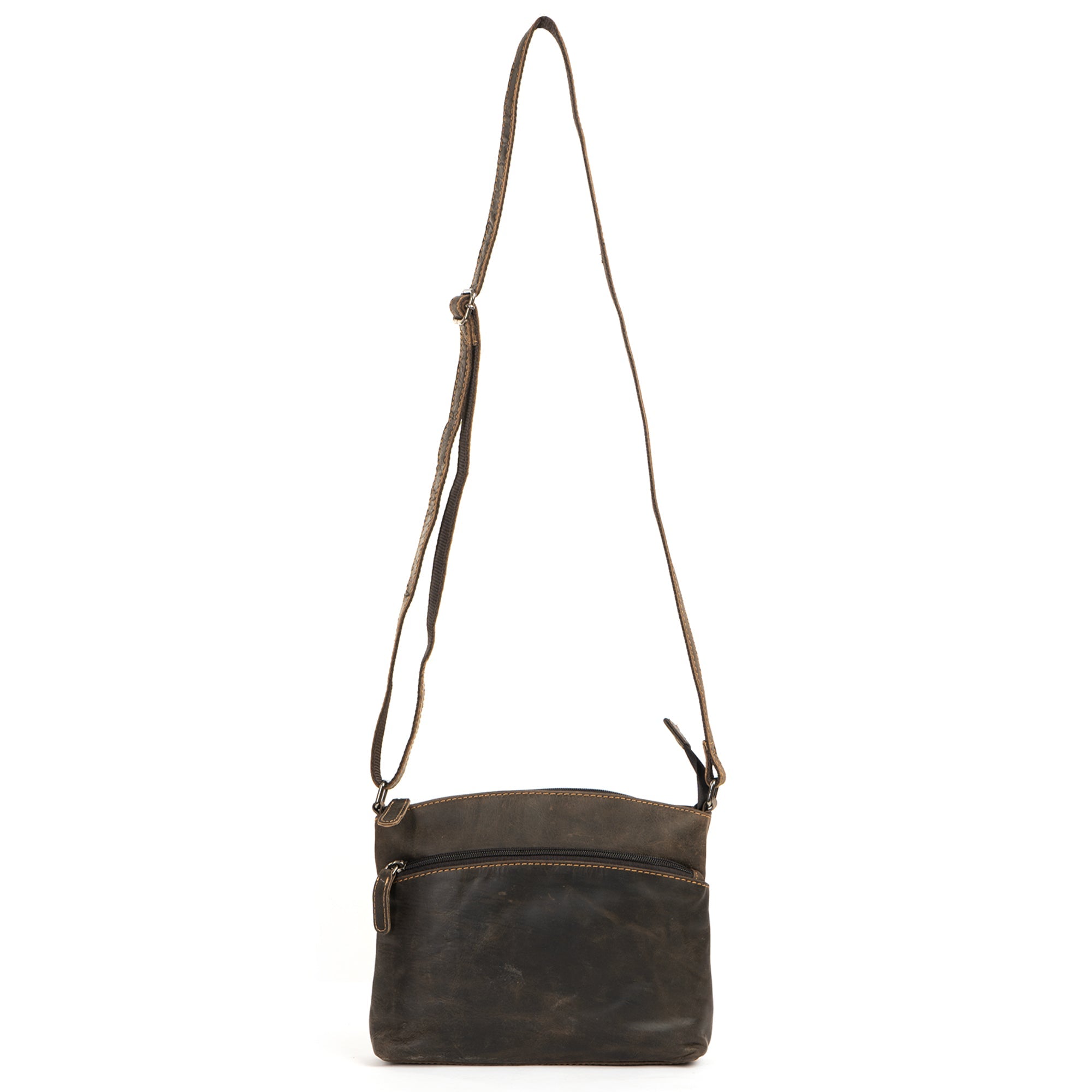 'Gisborne' Leather Crossbody Shoulder Bag - Brown