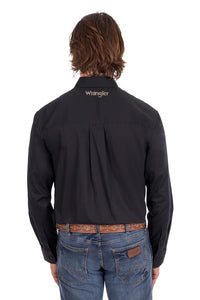 ‘Flex' Longsleeve Logo Button Up Shirt - Black