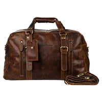 Voyager Leather Weekender Bag – Sandal
