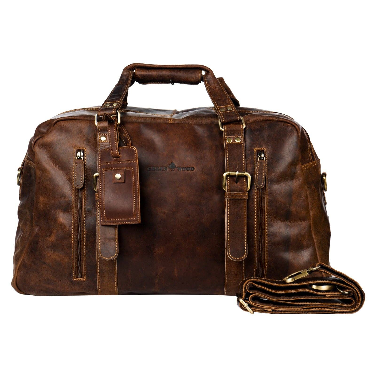 Voyager Leather Weekender Bag – Sandal