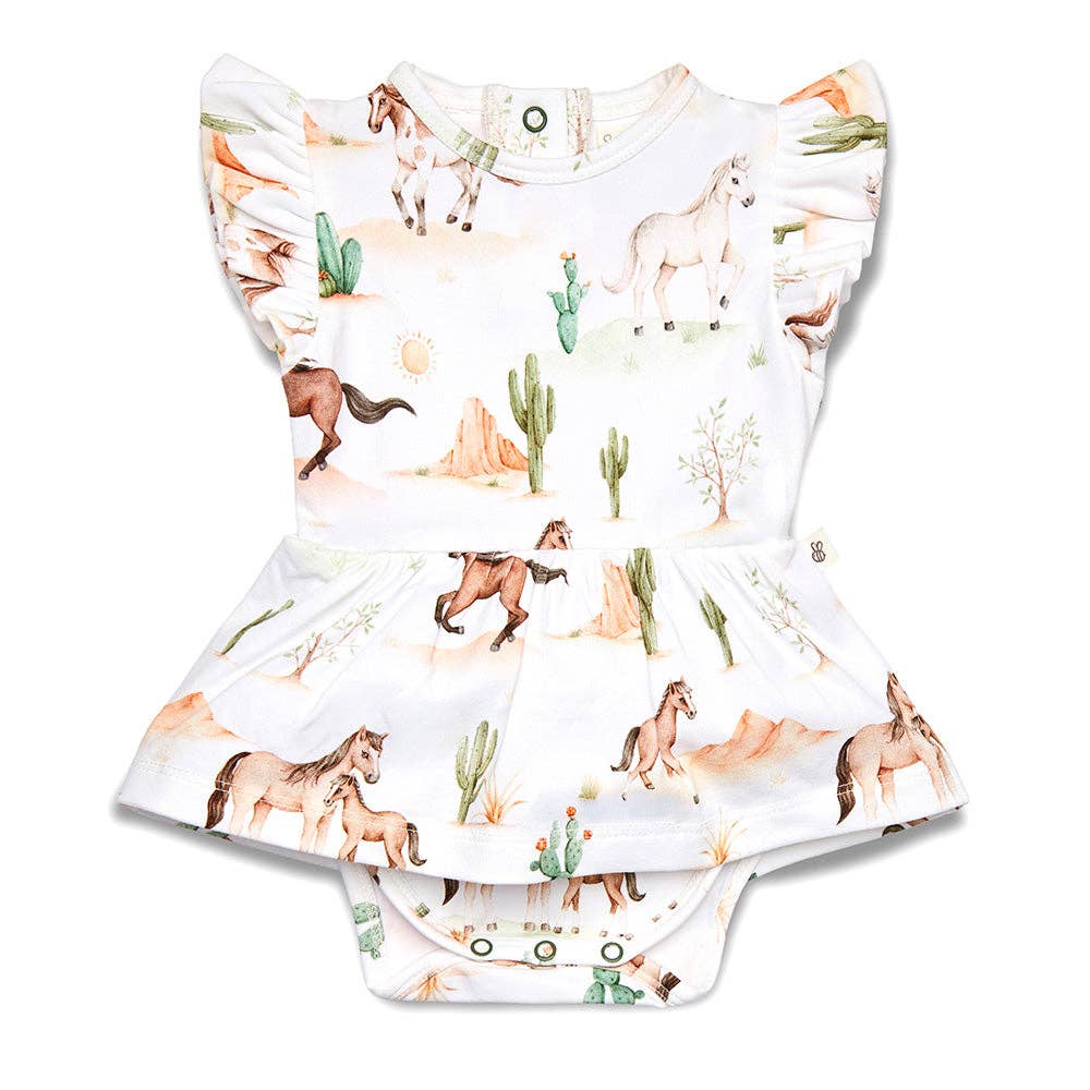 Wild Horses Short Sleeve Dress