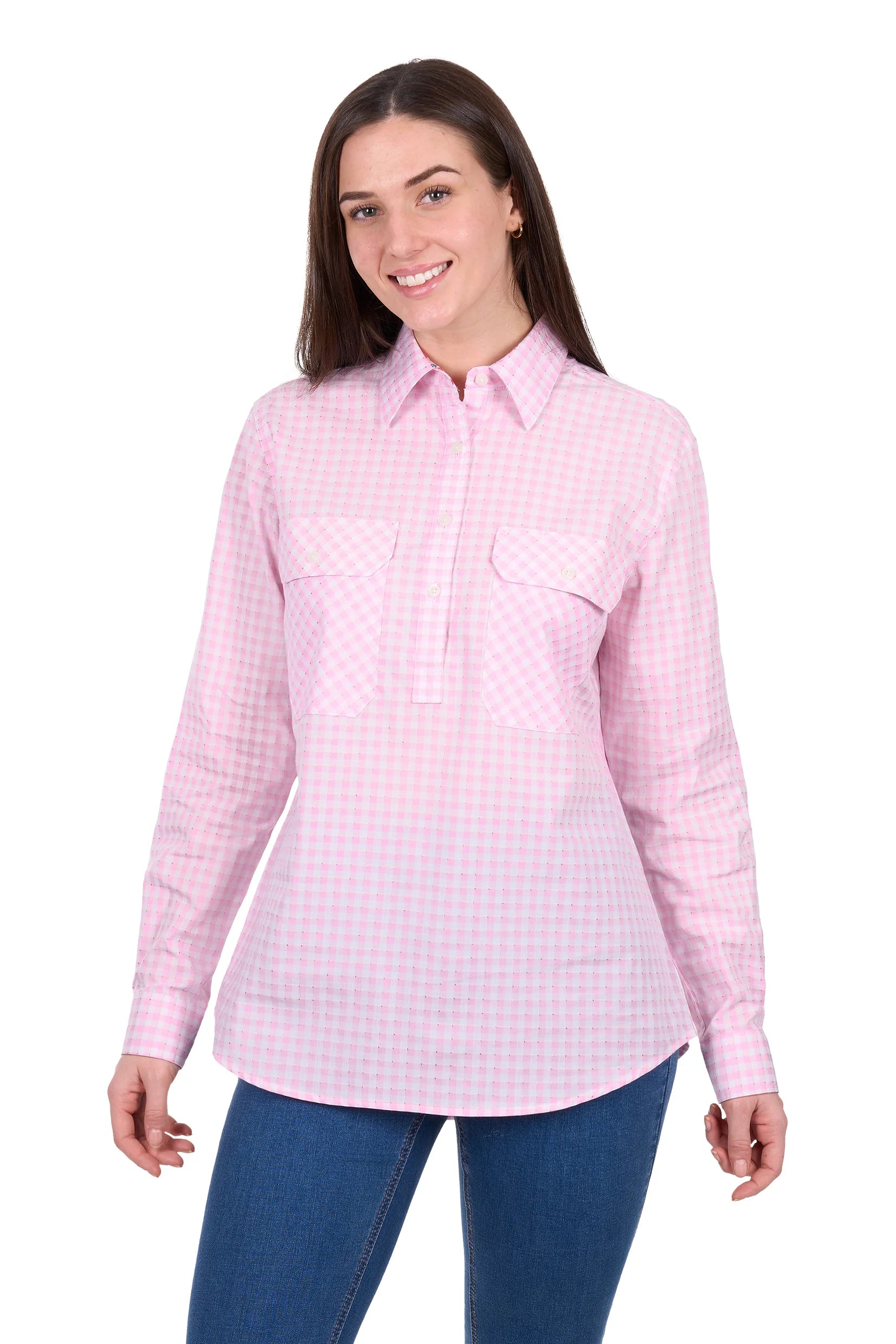 ‘Clara’ Half Placket Longsleeve Shirt