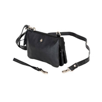 'Ellie' Crossbody Leather Bag - Black