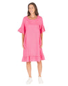 'Aubrey' Linen Frill Dress - Pink
