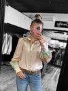 'Isla' Button Down Shirt - Peach