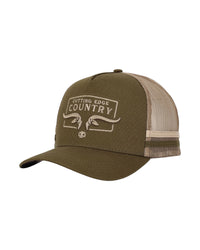 CEC Khaki & Stone Longhorn Logo Trucker Cap