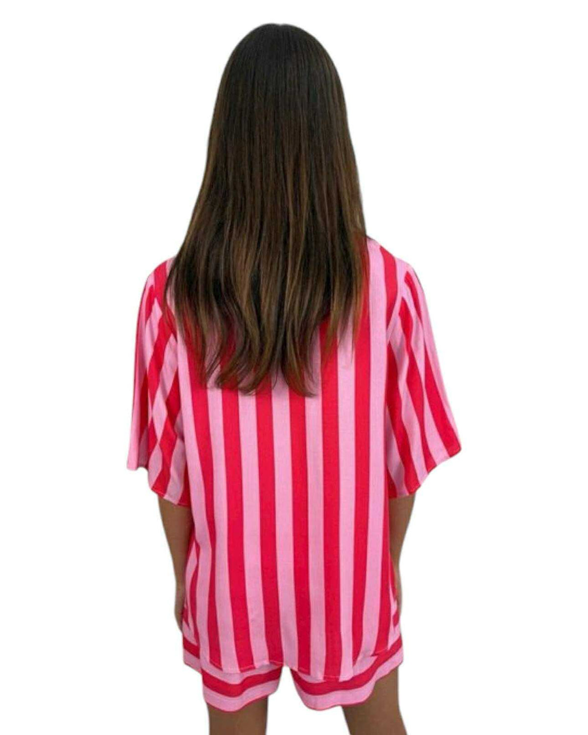 ‘Candice' Stripe Set - Pink/Red