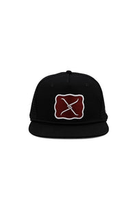 High Profile Buckle Trucker Cap - Black