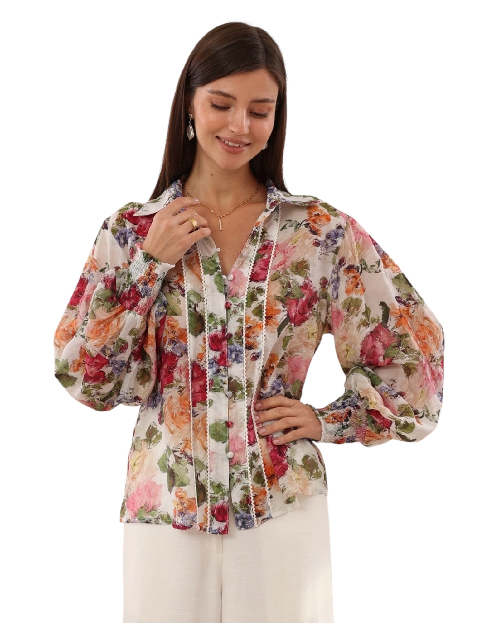 'Tara' Longsleeve Top - Floral