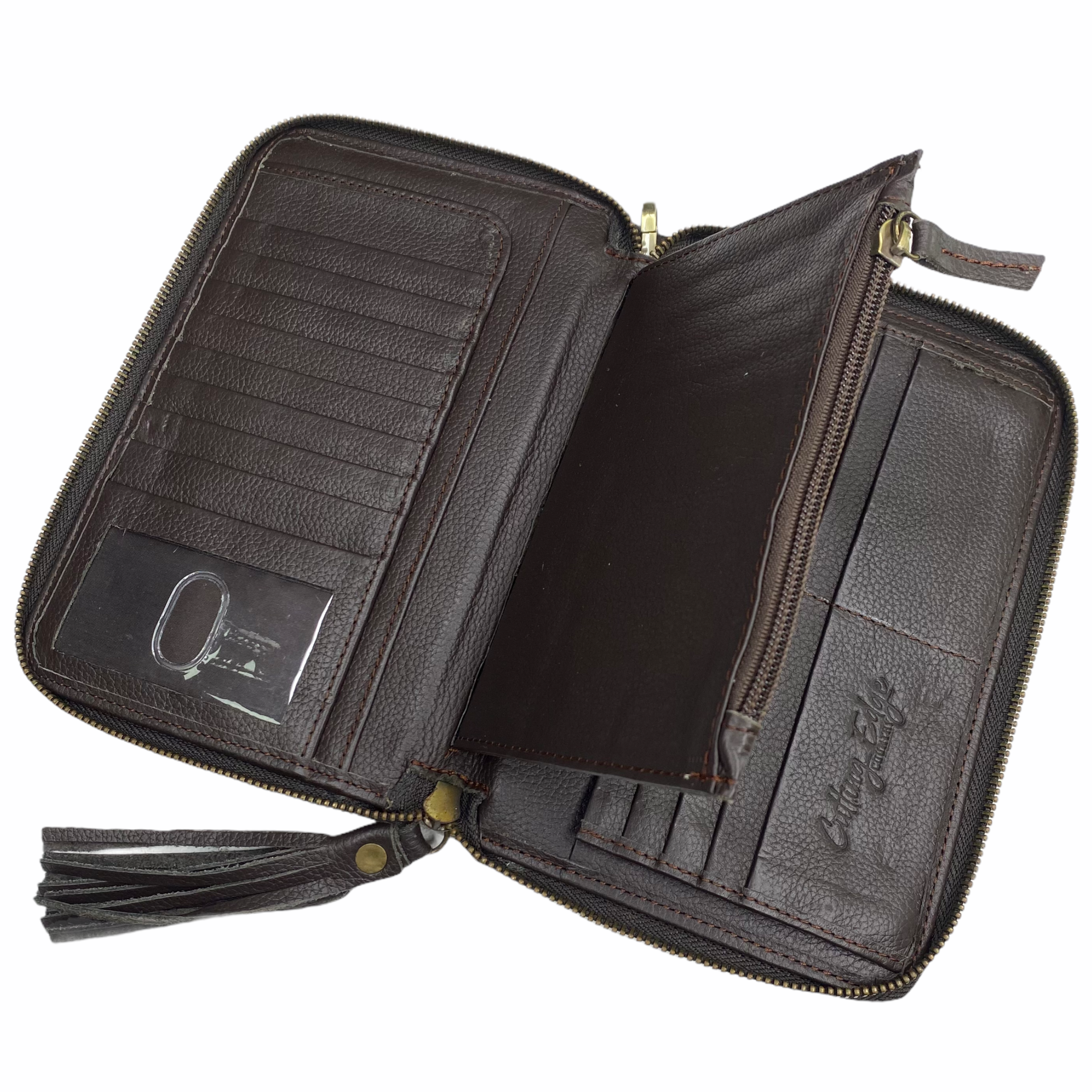 'Tenterfield’ Cowhide Purse - Dark Brown