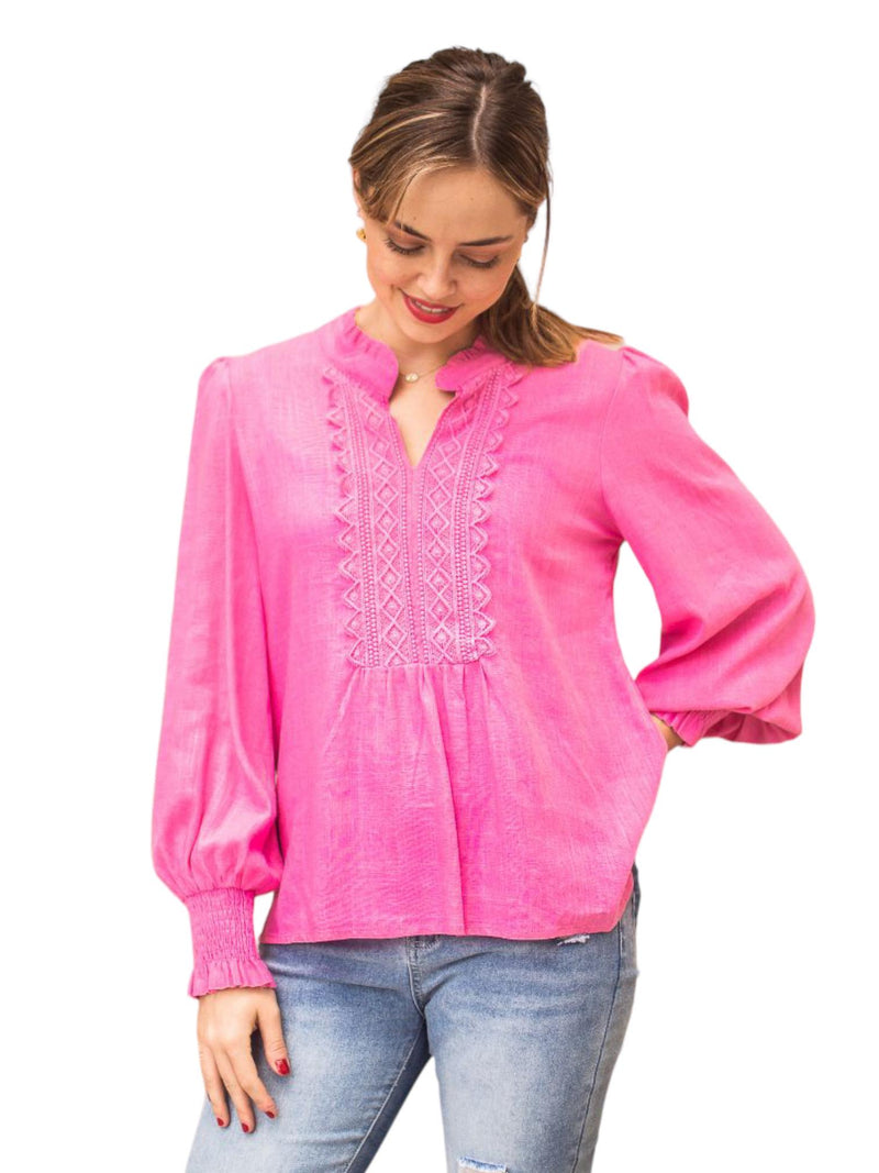 'Delilah' Top - Rose Pink