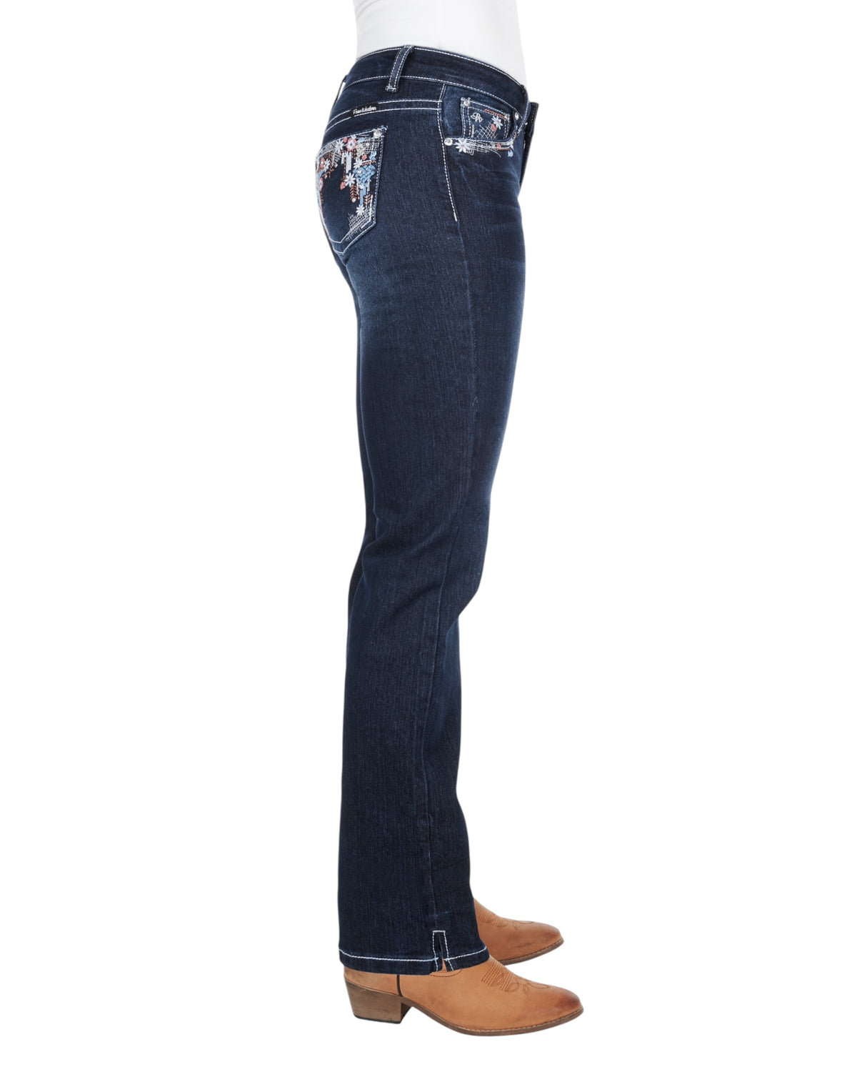 'Anjelica' Mid Rise Straight Leg Jeans