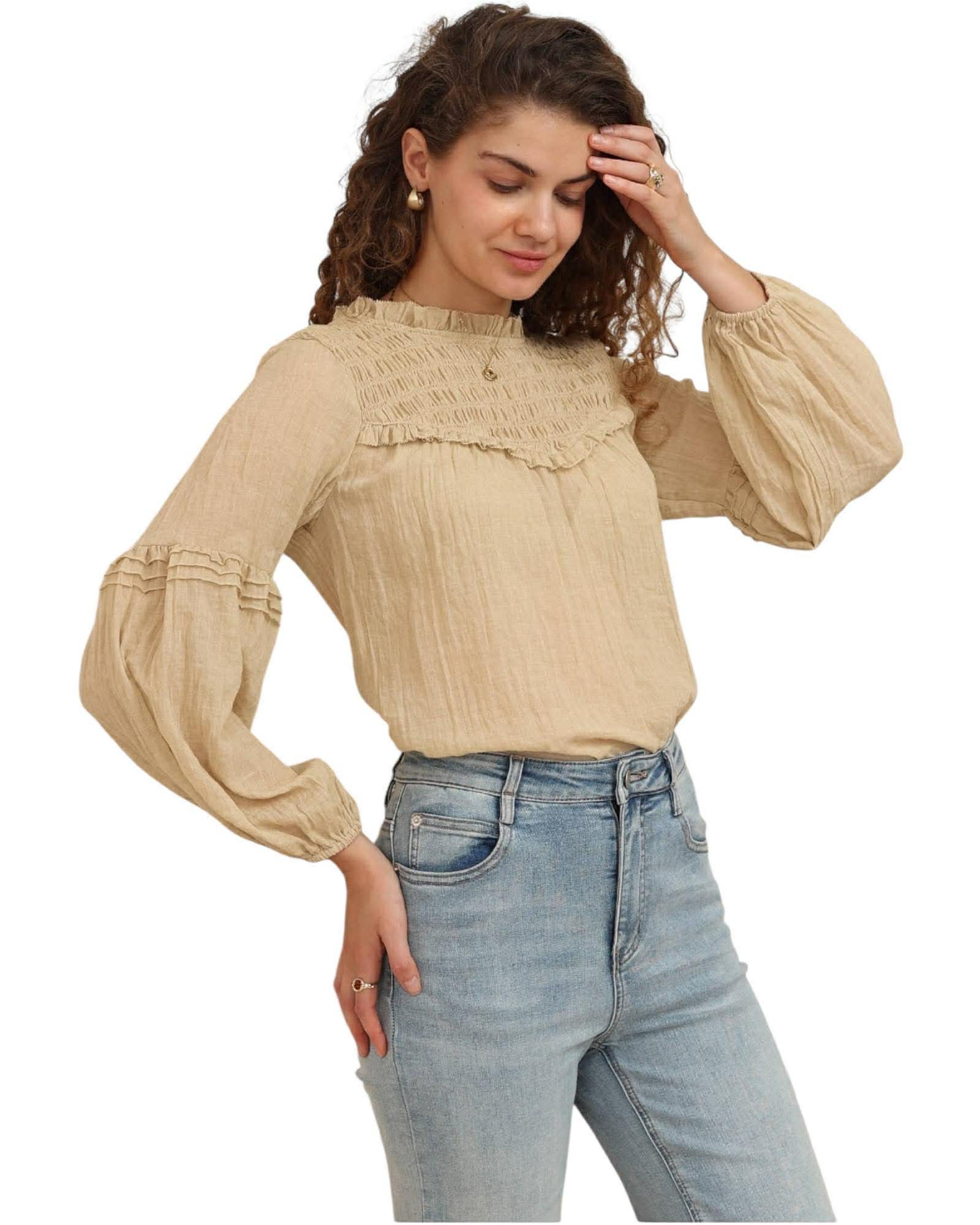 'Alyssa' Top - Beige