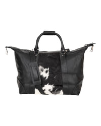 'Outback' Cowhide Weekender Duffle Bag - Black