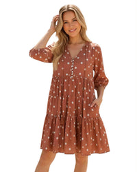 ‘Libby' Polka Dot Dress - Rust