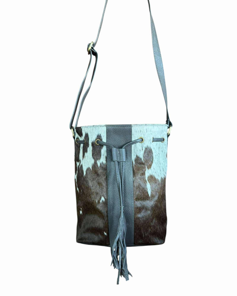 ‘Mingoola’ Cowhide Bucket Bag - Brown